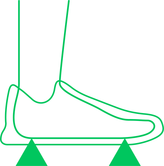 Graphic showing how Bahé Revive barefoot style shoes have a zero-drop sole
