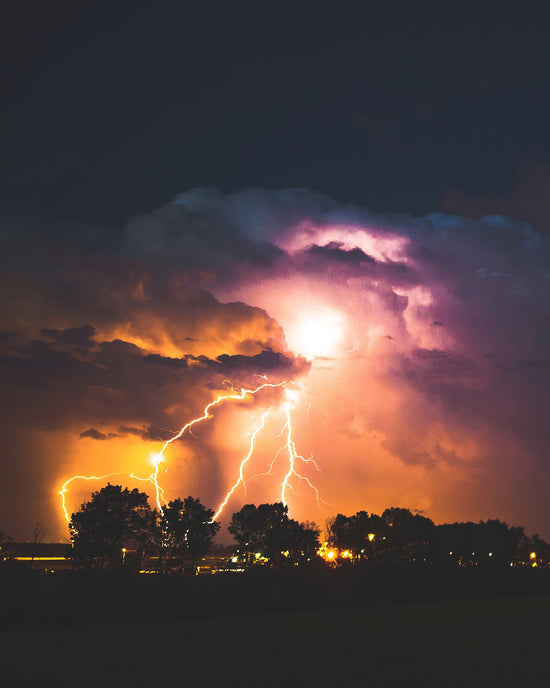 Lightning strike in forest