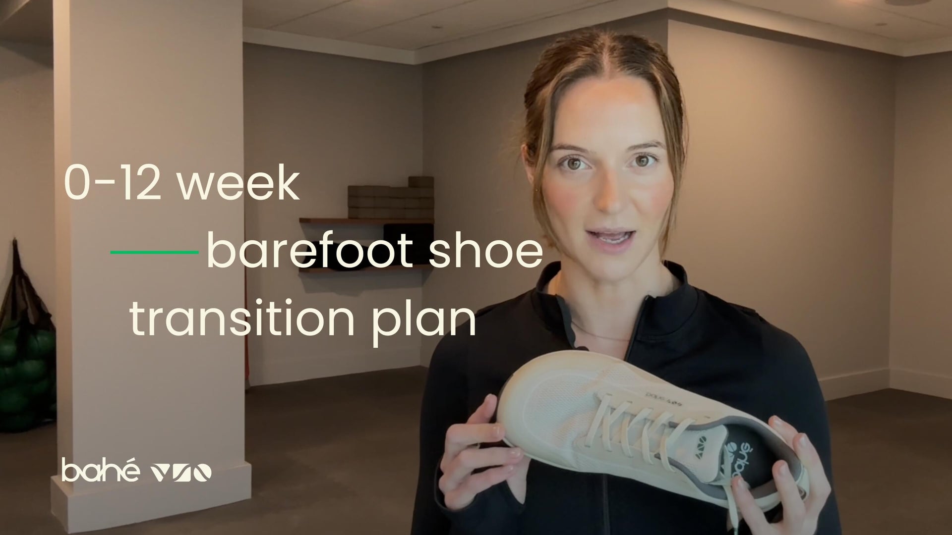 Load video: Lauren, Bahé's Head Physio gives advice on weeks 0-12 of a transition to barefoot shoes