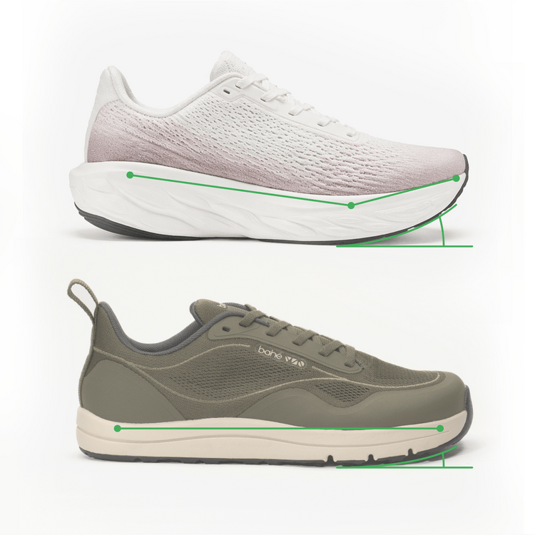 Comparison between Bahé and normal shoe toe spring