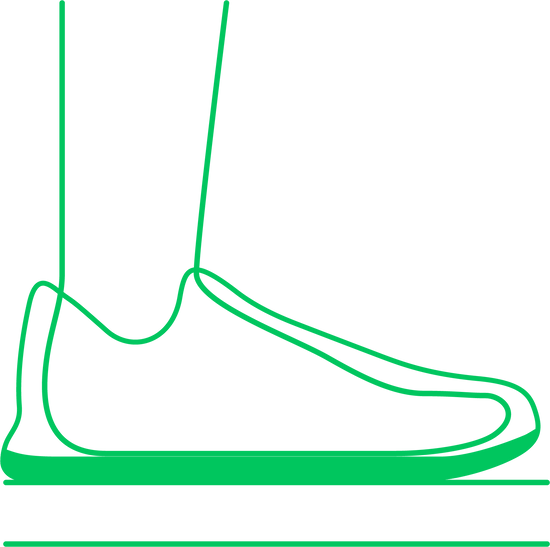 Graphic showing how Bahé Revive barefoot style shoes have a thin sole for increased ground feel
