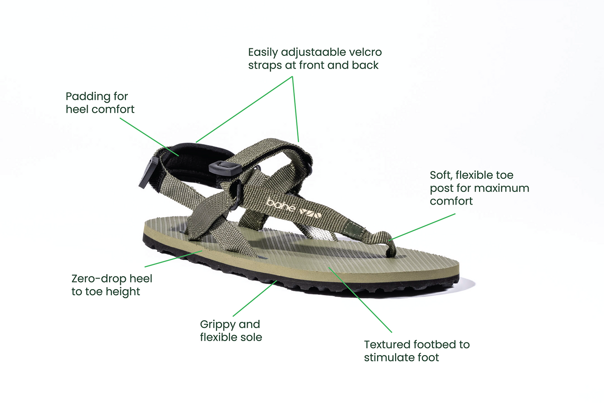 Respire Grounding Barefoot Sandal (Men's) - Olive (old)