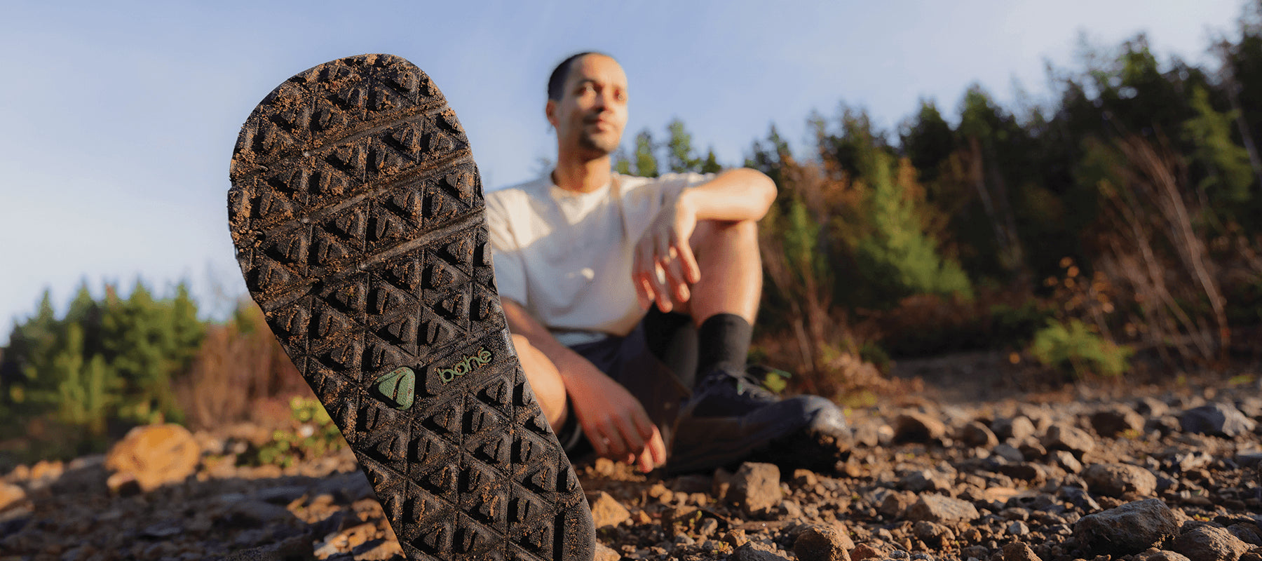 Sole of a trail shoe