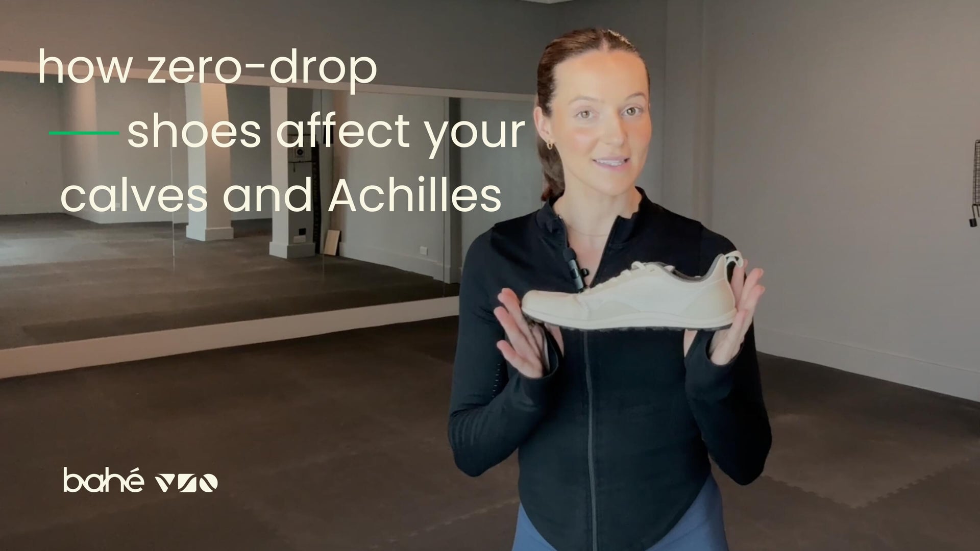 Load video: Lauren, Bahé's Head Physio talks about how to avoid calf and Achilles pain when switching to barefoot shoes