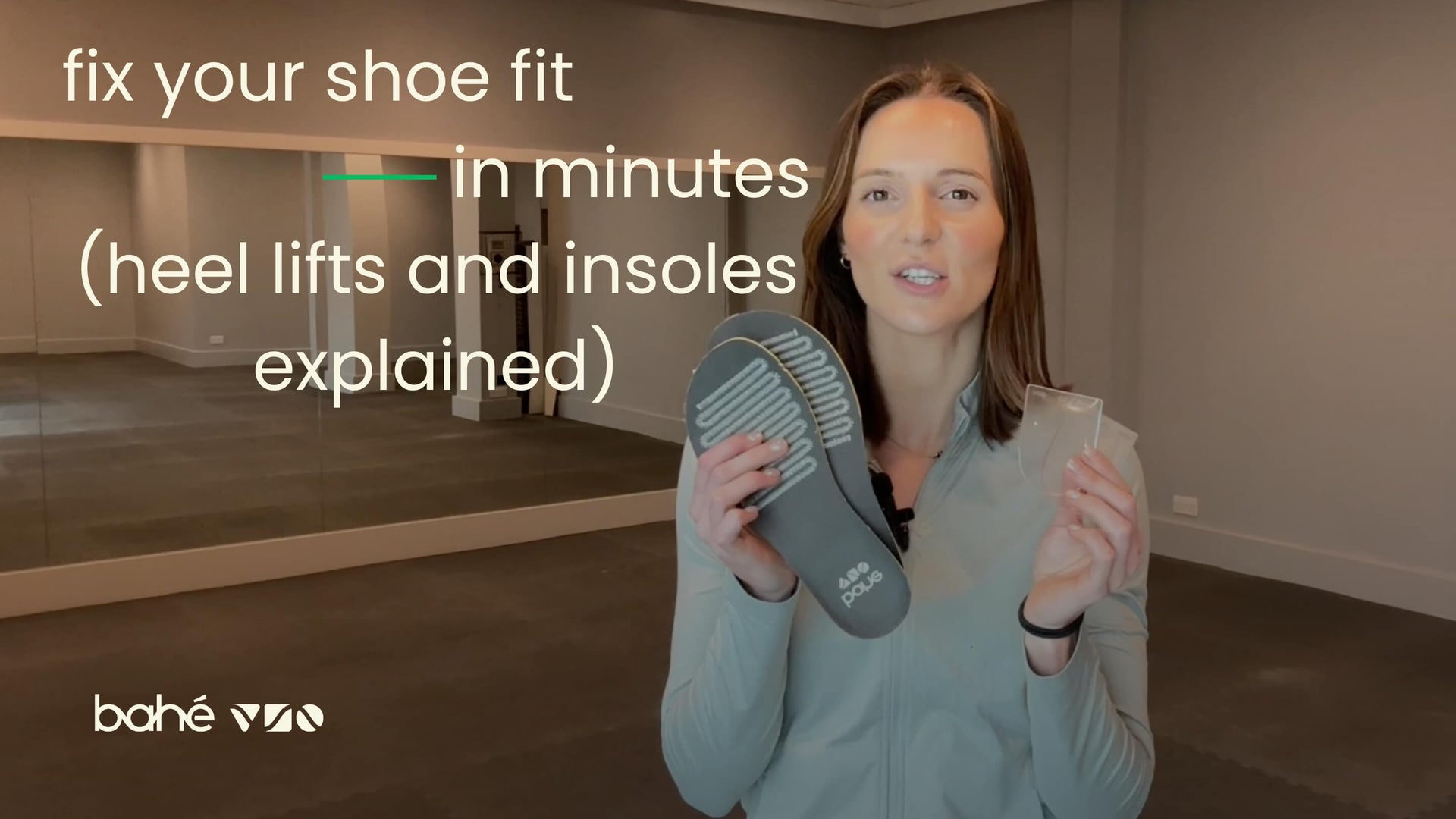 Load video: Lauren, Bahé's Head Physio talks about how extra insoles and heel lifts can make a transition to barefoot shoes easier